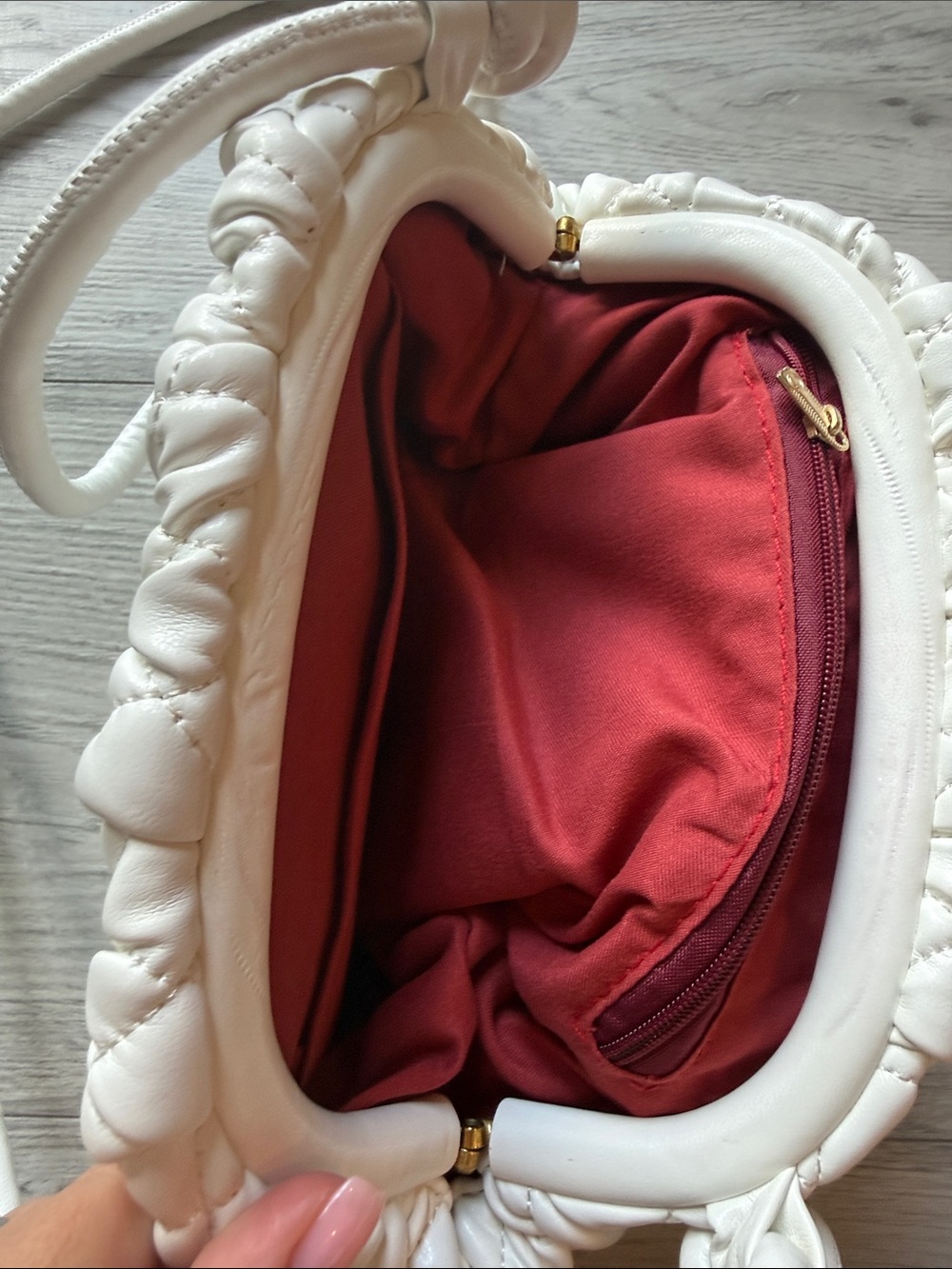 Woven Rope Crossbody Bag in White - Picture 4 of 5